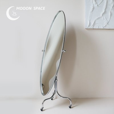 Mooon Space/沖浪板移動鏡設計師原創可調節中古極簡全身落地鏡   可開發票
