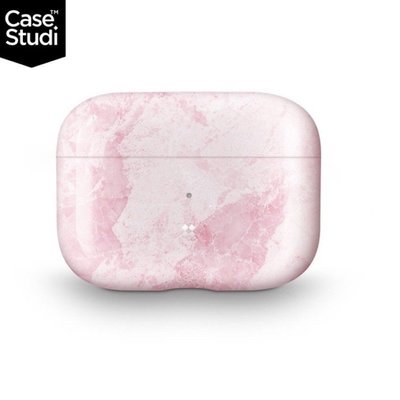 強強滾-CaseStudi Prismart AirPods Pro 充電盒保護殼-粉紅色大理石