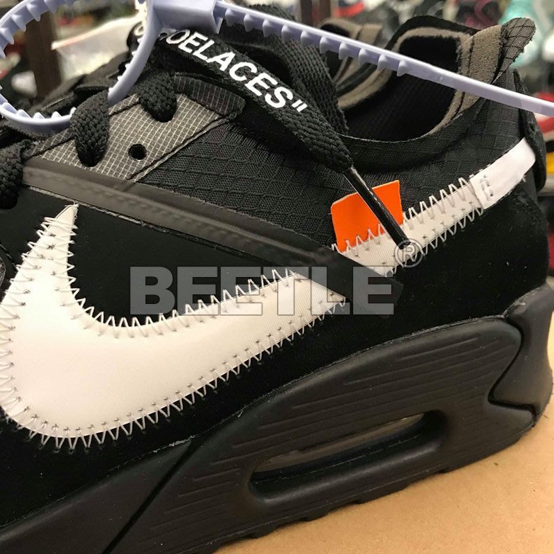 全新BEETLE NIKE OFF WHITE AIR MAX 90 2.0 THE10 黑白AA7293-001