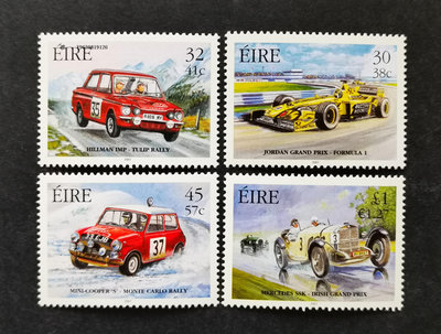 郵票愛爾蘭郵票2001汽車拉力賽4全新外國郵票