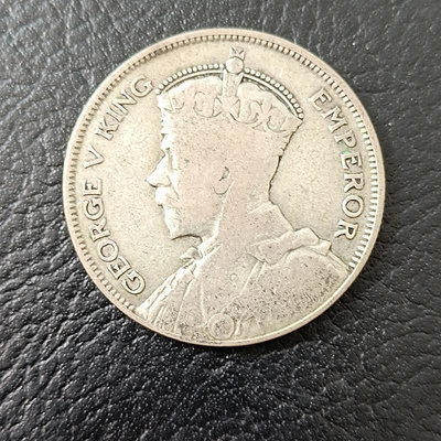 1933   新西蘭 半圓 半克朗 銀幣