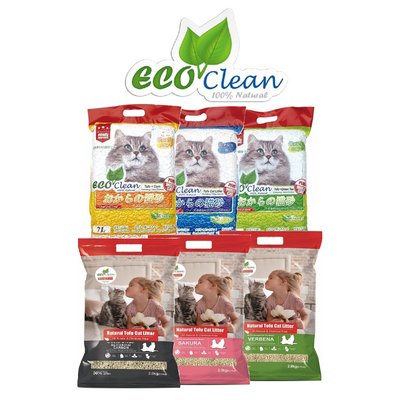 【宅配免運】Eco Clean 艾可 天然豆腐砂/貓砂 輕質型/一般型/極細型 請參考內文配送須知