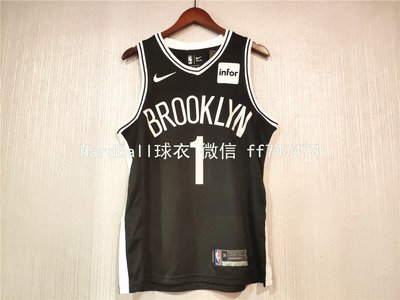德安杰洛·羅素(D'Angelo Russell)NBA布魯克林籃網隊 熱轉印款式 球衣 1號 黑色