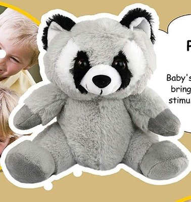 11861c 日本進口 好品質 可愛柔軟 會發光發亮 浣熊抱枕睡枕 森林樹木野生動物毛絨毛娃娃玩具玩偶收藏品擺件禮品