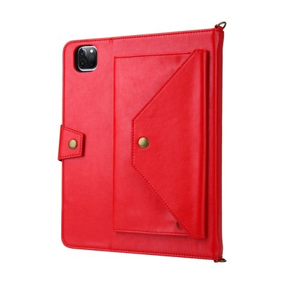 GMO 2免運Apple蘋果iPad mini 6代2021信封平板保護套拉鍊錢包肩帶翻蓋支架紅色防摔套殼