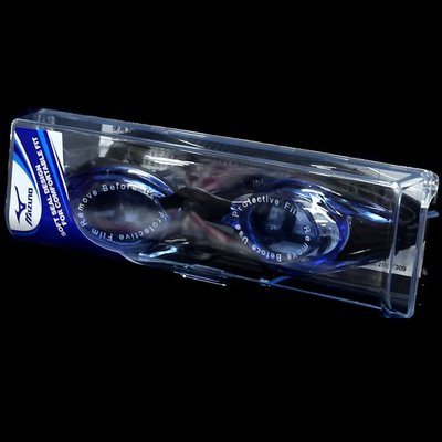 鞋大王Mizuno 85YA-29800-14 藍×黑 PC鏡片，PU鼻架，矽膠頭帶(墊片)泳鏡【免運費】