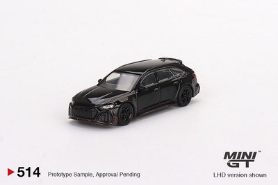 車模 仿真模型車MINIGT 奧迪 ABT Audi RS6 瓦罐 1/64合金汽車模型 黑 514