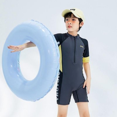 兒童泳衣男童連體平角水上樂園新款韓版泳裝