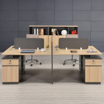 辦公室四4/6人位員工桌子職員工位辦公桌 簡約現代電腦桌椅組合