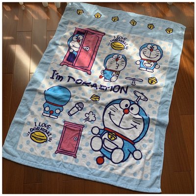 [現貨]卡通 哆啦A夢 Doraemon 小叮噹 毛巾 浴巾 沙灘巾 全棉 兒童 運動 游泳 沙灘巾 毛巾童被 交換禮物