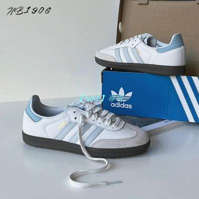 【NIKE 專場】1906-免運 Αdidas originals samba OG 白藍 復古 德訓鞋 休閒鞋 板鞋 白藍 ID2055