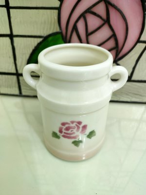 芭比日貨*~日本製 Many玫瑰陶瓷餐具收納桶 現貨