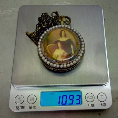 外殼銅製手上鍊古董機械懷錶(瑞士製)約109g,兩面相同圖案