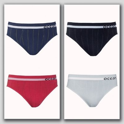 【西班牙 OCEAN】男性褲無縫彈性條紋三角褲 (7169b)(M)件 深灰