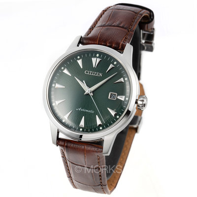 現貨 可自取 CITIZEN NK0001-25X 星辰錶 手錶 41mm 機械錶 復刻 綠色面盤 咖啡皮錶帶 男錶女錶