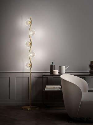 全銅水晶北歐 落地燈現代簡約創意個性沙發邊房間床頭立式臺燈