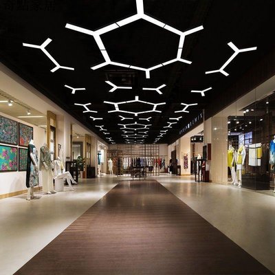 現貨-LED造型吊燈創意人字形y型異形燈個性辦公室健身房網咖工業風燈具-簡約