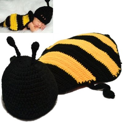 【瑜瑜小屋】可愛《手工小蜜蜂》嬰幼兒造型帽 滿月照 百日照 攝影