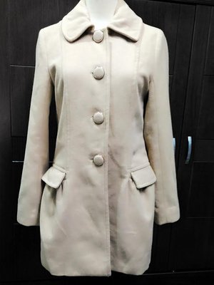 日本專櫃品牌INGNI 駝色 大圓扣 甜美款 長大衣 外套 E33