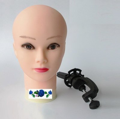 JJ0005_模特頭假人頭假髮支架頭模道具光頭化粧美容按摩練習頭+附送小支架