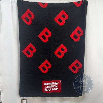 BRAND楓月 BURBERRY 紅黑LOGO毛毯 披肩 保暖小物 配件 精品配件 精品小物 巴寶莉