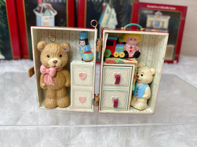 賀曼enesco卡爾頓行李箱小熊寶箱玩具禮物裝飾ob11模型