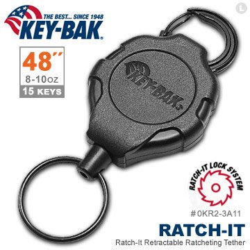 〔A8網購﹞美國KEY BAK Ratch-It 鎖定系列 48" 強力負重伸縮鑰匙圈(附扣環) -(公司貨)