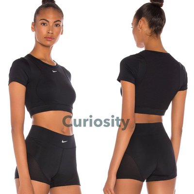 【Curiosity】Nike 短袖露腰炫腹短版緊身上衣 黑色 S號 $2980↘$1799免運