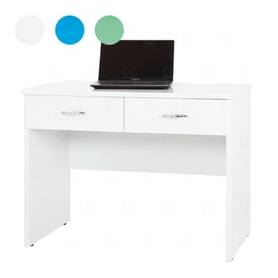 【在地人傢俱】20 環保塑鋼系列-白色/藍白/綠白色3.3尺二抽書桌/電腦桌~深45 GT223-13