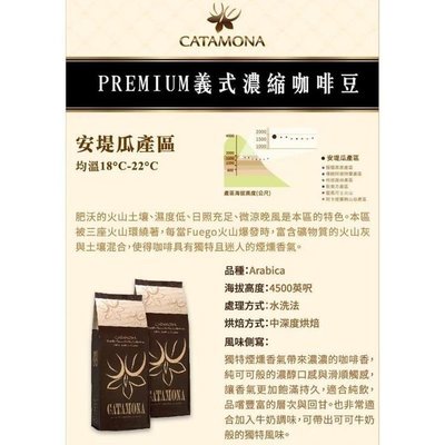 卡塔摩納 Premium 義式濃縮咖啡豆 1磅裝