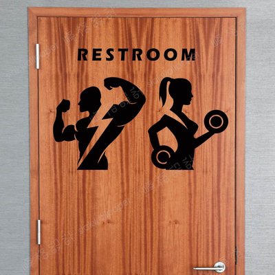 峰格壁貼〈廁所標誌 /P060L〉L尺寸賣場   WC 營業場所標示 防水貼紙   更衣室 試衣間 restroom