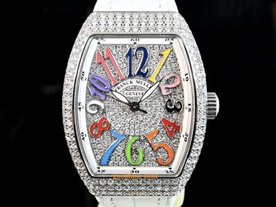 [好時計]Franck Muller 法蘭克穆勒 Vanguard V32 彩色數字 精鑲鑽圈鑽面 自動上鍊 WS876