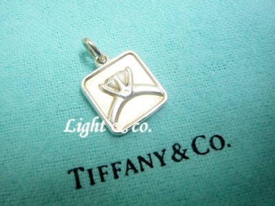 【Light &amp; co.】已專櫃拋光真品 TIFFANY ＆ CO 純銀 項鍊 墬子 鑽石 鑽戒 方形 吊飾 新款
