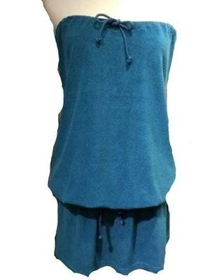 CHLOE孔雀藍毛巾布無袖洋裝 尺寸: 42