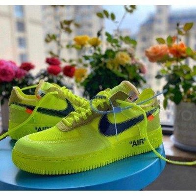 【正品】OFF-WHITE x Nike Air Force 1 螢光綠 AO4606-700潮鞋