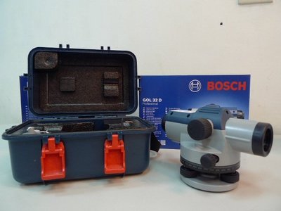 [測量儀器量販店]附腳架及箱尺德國BOSCH GOL32D 水平儀/水準儀 保固一年
