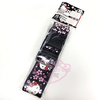 小公主日本精品♥Hello kitty凱蒂貓行李箱綁帶 旅行箱行李箱束帶 -黑色櫻花款 旅行必備~預(2)