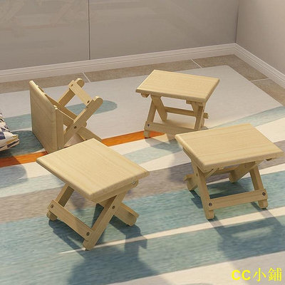 CC小鋪戶外摺疊椅 松木實木摺疊凳子 便攜凳 戶外椅 家用實木馬紮 戶外釣魚椅 小板凳 小凳子 方凳
