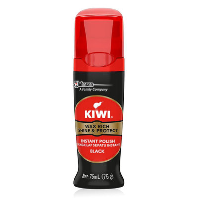 【KIWI 奇偉】巴西棕櫚蠟液體鞋油-黑色(75ml)【0023】