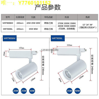 射燈飛利浦COB芯片驅動25W 30W 35W 40W女裝服裝店高顯指LED導軌射燈 新品