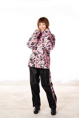 瀧澤部品 ARAI K11 雨衣 粉紅迷彩 風衣 兩截式雨衣 防風防雨 保暖 通勤機車重機 輕薄