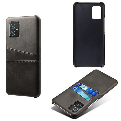 華碩 ZenFone 8 手機黑色保護套卡套信用卡 PU 皮革手機殼