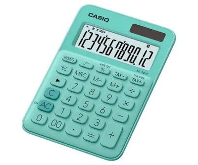 【威哥本舖】Casio台灣原廠公司貨 MS-20UC-GN 迷你桌上型12位元計算機 商用計算機 稅金計算 時間計算
