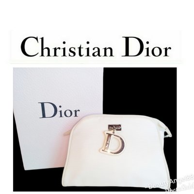 全新 迪奧 Christian Dior 雅緻白手拿包 CD皮包 晚宴包收納包化妝包盥洗包78 一元起標真品有LV 禮物