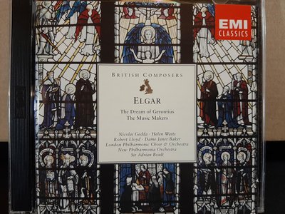 Boult,Elgar-The Dreams Of Gerontius,The Music Makers,鮑爾特，艾爾嘉-傑隆提斯之夢，音樂製作者，2CD,如新