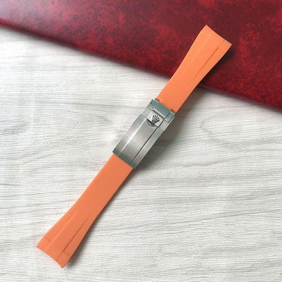 【熱賣下殺價】21MM橙色RB橡膠手表帶適配勞力士探險者家2 42mm表徑探二 216570