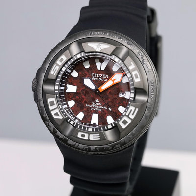 CITIZEN 星辰錶 PROMASTER 哥吉拉聯名 BJ8059-03Z 全球限量3000支 48.2mm 橡膠錶帶 光動能潛水錶 男錶女錶