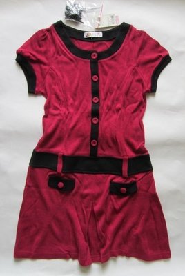 專櫃正品[Olive Oyl]女紅色短袖洋裝(編號0472-1)~F