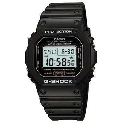G-SHOCK DW-5600 多功能經典潮流錶-黑/42mm(DW-5600E-1VDF)