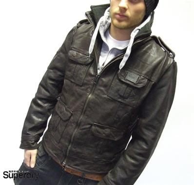 極度乾燥 superdry SUPER BRAD leather jacket 限量 水牛皮 真皮 皮衣 外套 夾克 硬挺 黑 咖啡 現貨SL